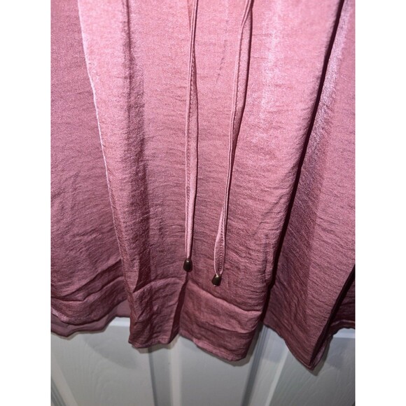 NY Collection Satin Blouse Womens Plus Sz 3X Pink Top Pullover Tie Neck New - Picture 3 of 10